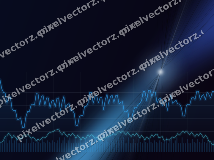 Glowing neon chart background in cyan and blue