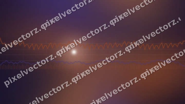 Glowing neon chart background in orange and blue