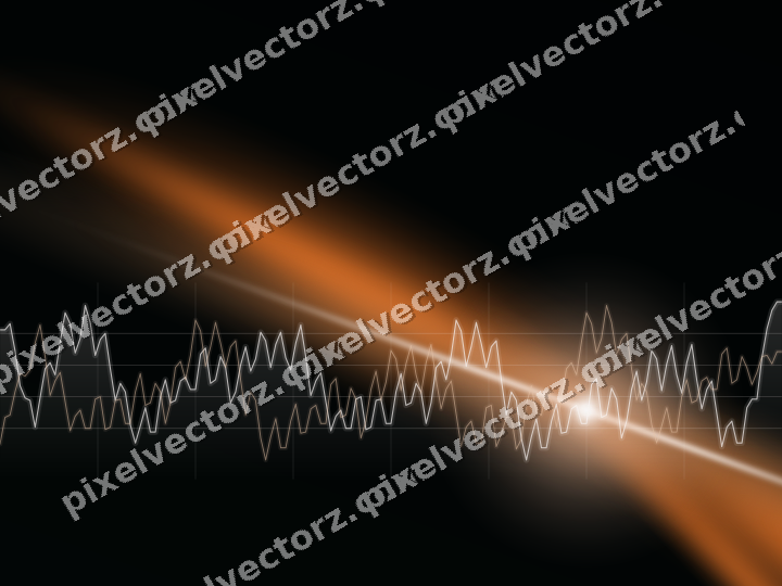 Glowing neon chart background in orange and teal