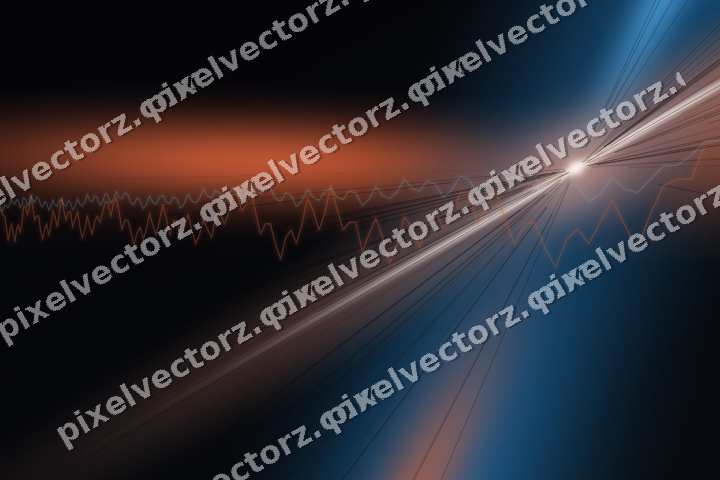 Glowing neon chart background in orange and cyan