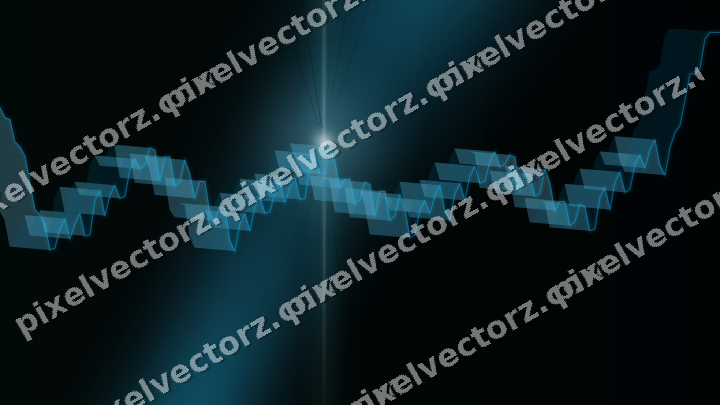 Glowing neon chart background in cyan and teal