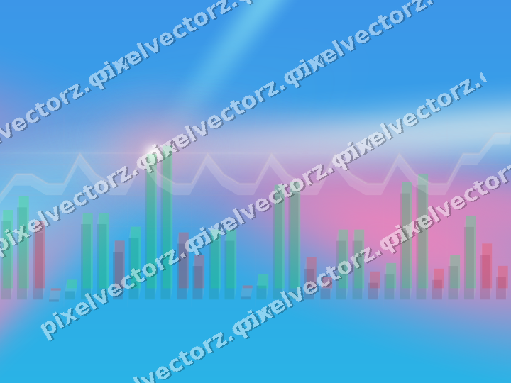Glowing neon chart background in pink and cyan