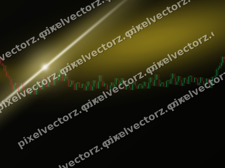 Glowing neon chart background in amber and yellow