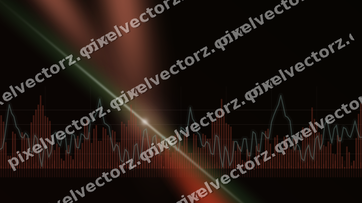 Glowing neon chart background in red and orange