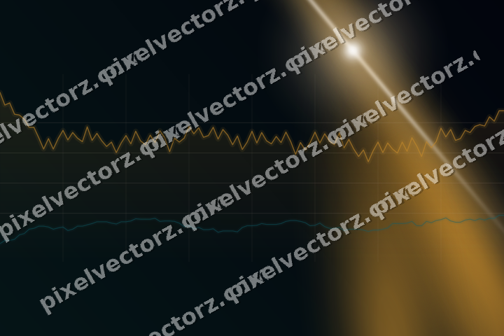 Glowing neon chart background in amber and teal