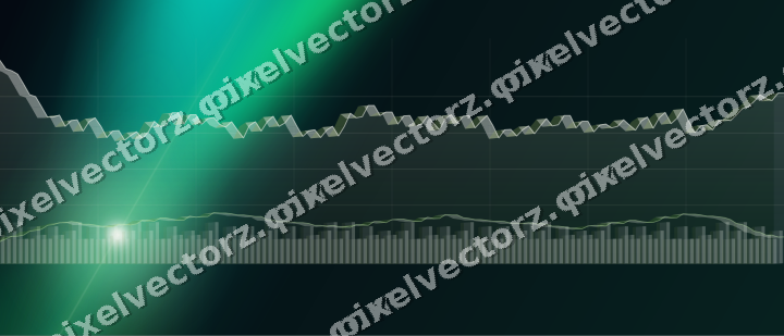 Glowing neon chart background in green and lime