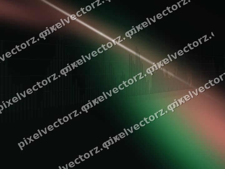 Glowing neon chart background in green and red