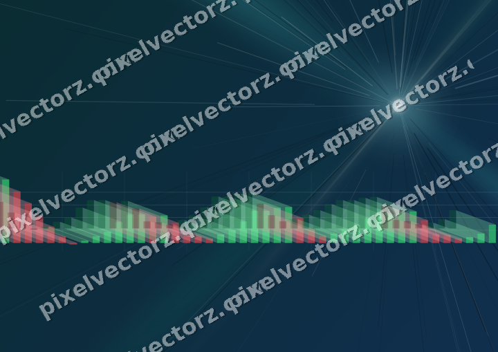 Glowing neon chart background in dark teal and orange