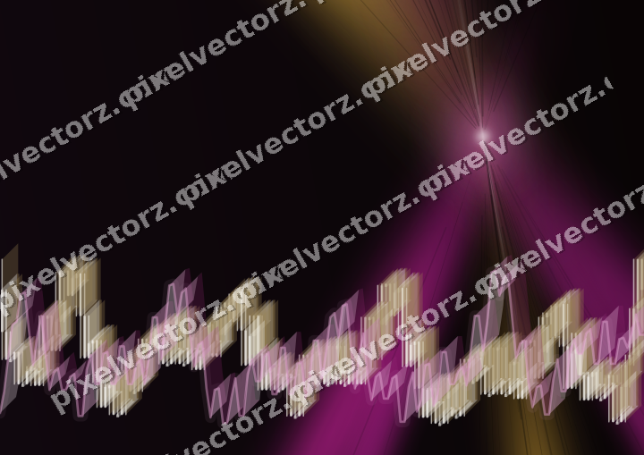 Glowing neon chart background in magenta and amber