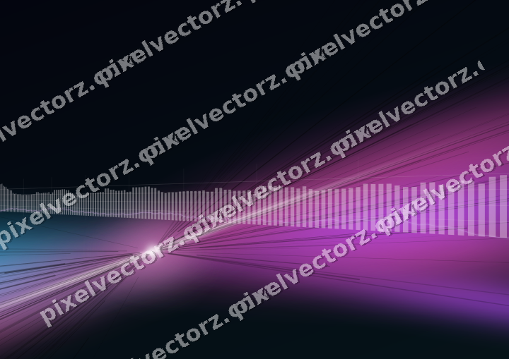 Glowing neon chart background in magenta and purple