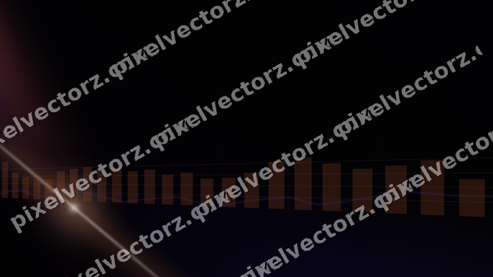 Glowing neon chart background in orange and blue