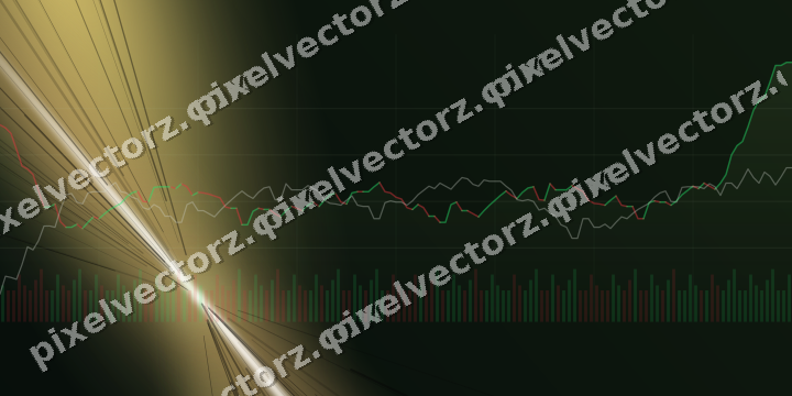 Glowing neon chart background in lime and yellow