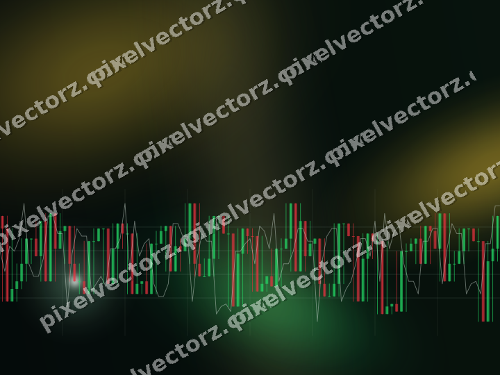Glowing neon chart background in green and amber
