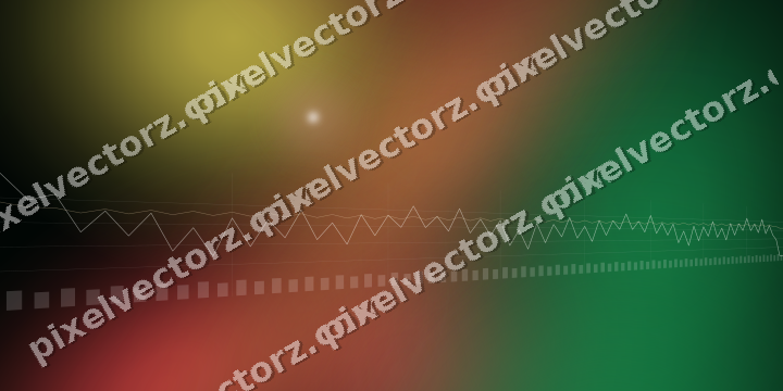 Glowing neon chart background in red and orange