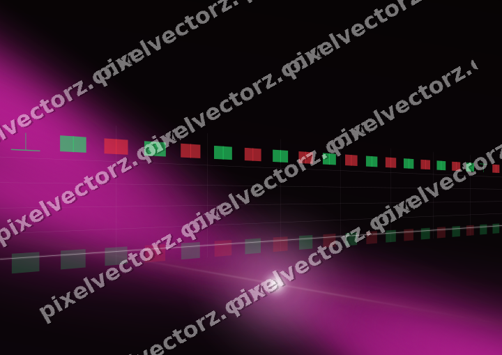 Glowing neon chart background in magenta and amber