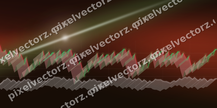 Glowing neon chart background in red and orange