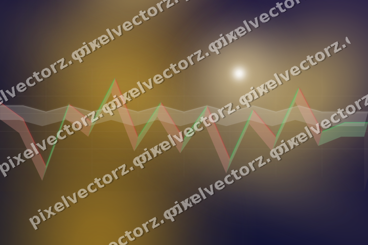 Glowing neon chart background in amber and blue