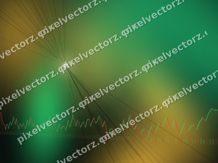 Glowing neon chart background in amber and green