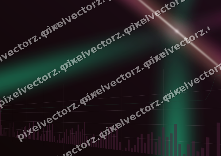 Glowing neon chart background in magenta and pink