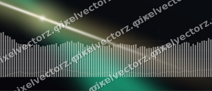 Glowing neon chart background in amber and green