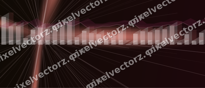 Glowing neon chart background in pink and red