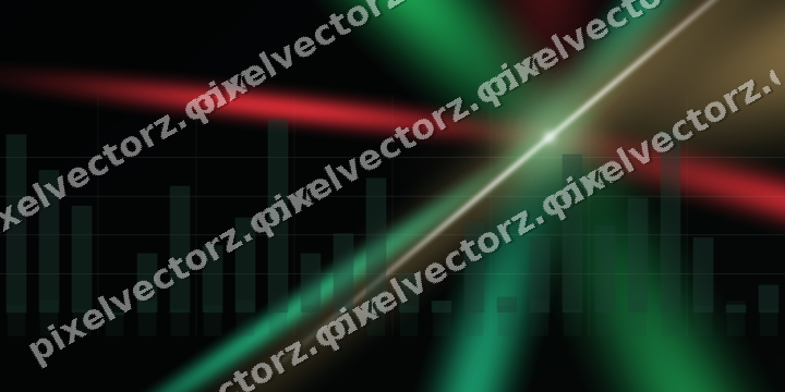 Glowing neon chart background in green and red
