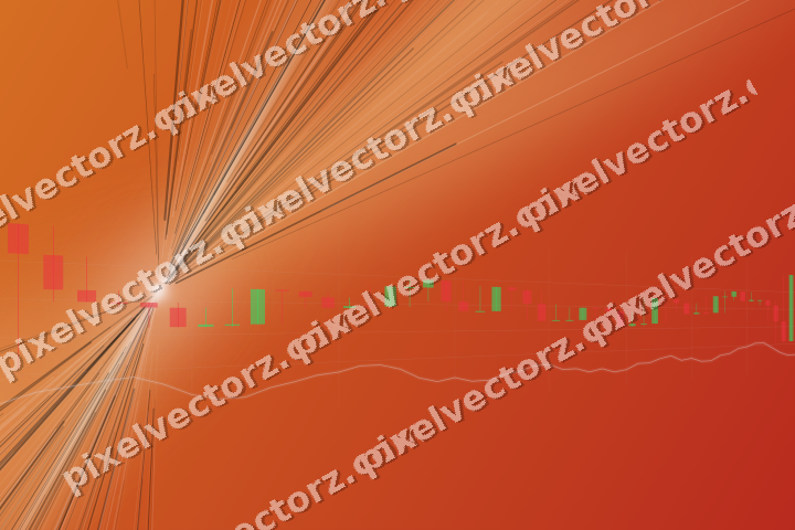 Glowing neon chart background in red and orange