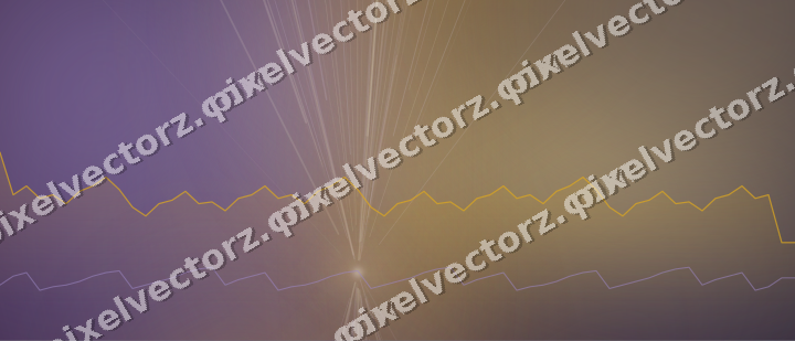 Glowing neon chart background in amber and purple