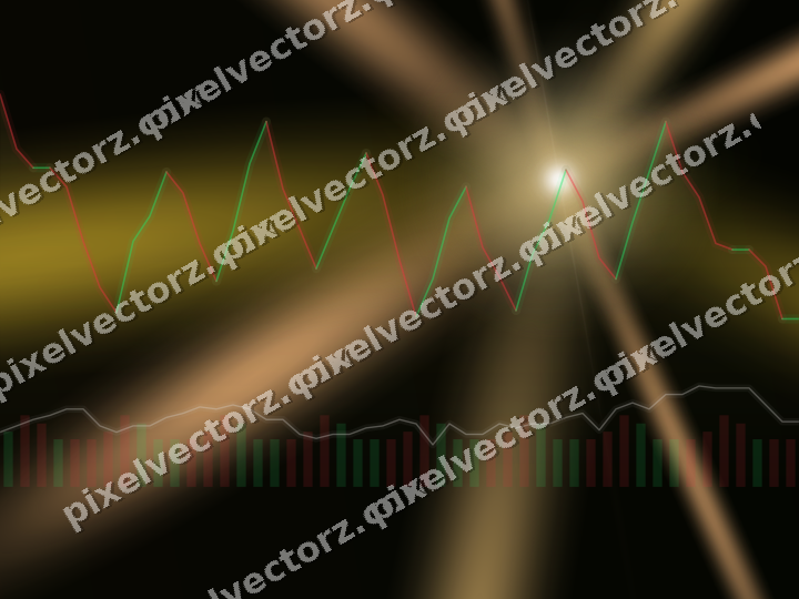 Glowing neon chart background in amber and orange