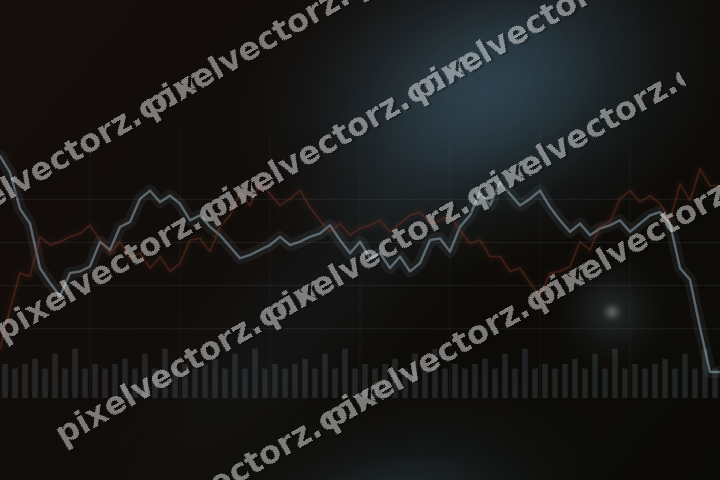 Glowing neon chart background in cyan and red