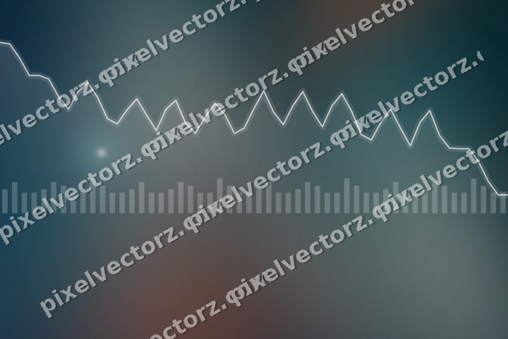 Glowing neon chart background in dark teal and orange