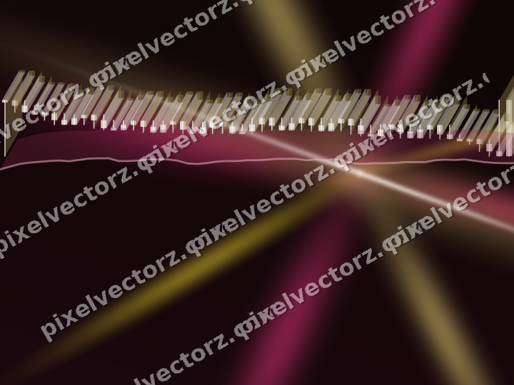 Glowing neon chart background in pink and yellow
