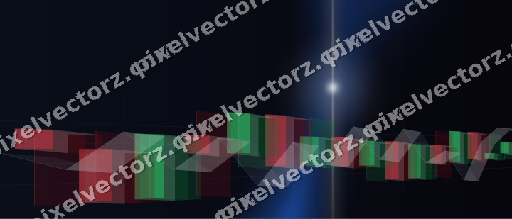 Glowing neon chart background in blue and amber