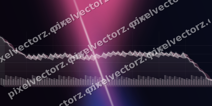 Glowing neon chart background in pink and blue