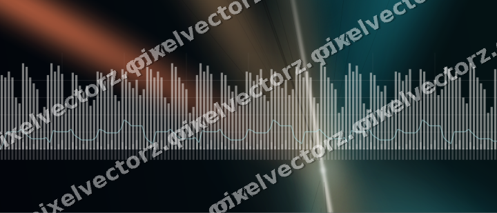 Glowing neon chart background in teal and orange