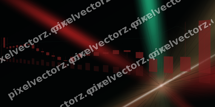 Glowing neon chart background in red and green