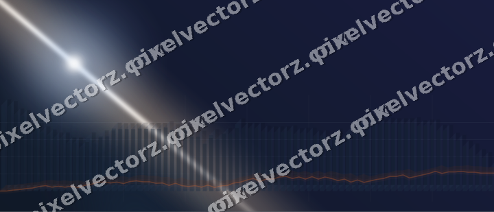 Glowing neon chart background in dark blue and orange