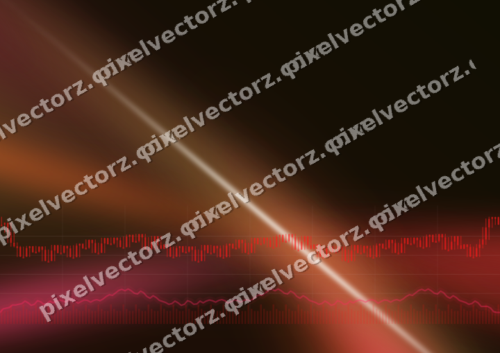 Glowing neon chart background in red and orange