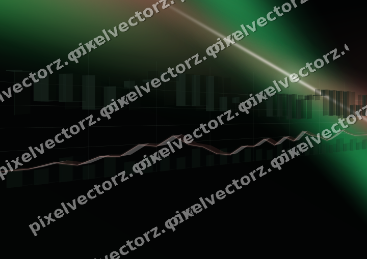 Glowing neon chart background in green and red