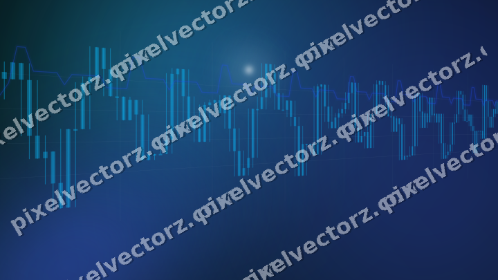 Glowing neon chart background in cyan and teal
