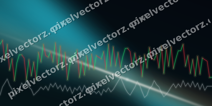 Glowing neon chart background in teal and orange