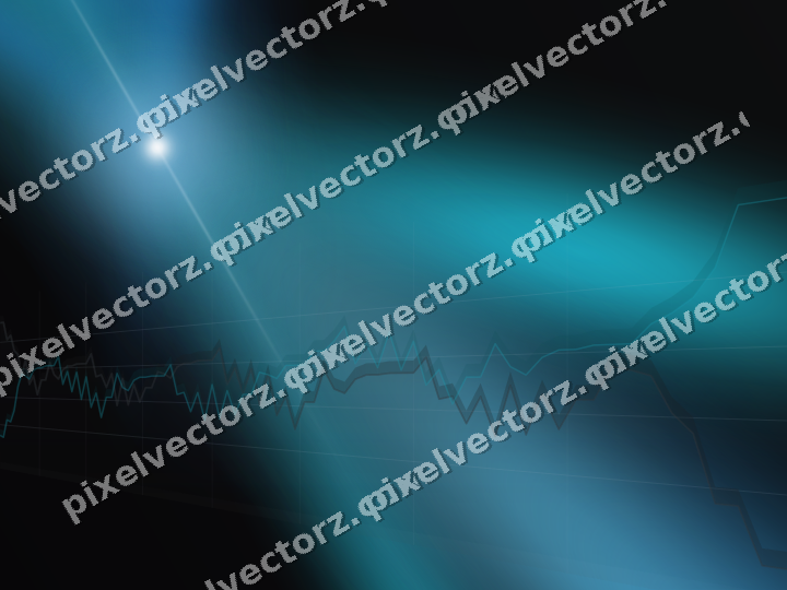 Glowing neon chart background in blue and teal