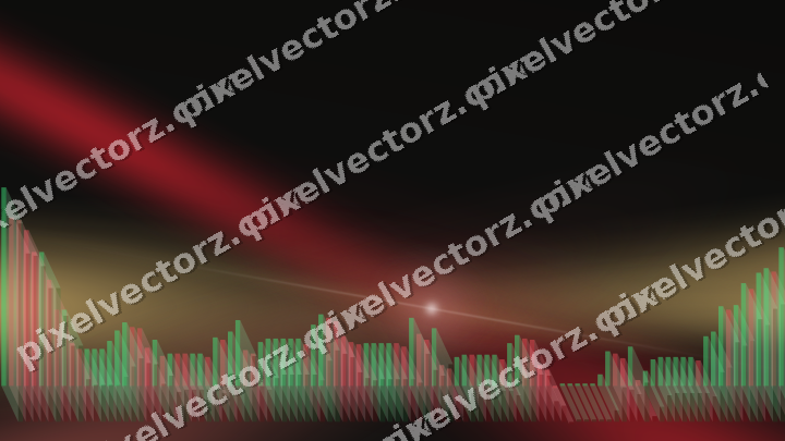 Glowing neon chart background in red and amber