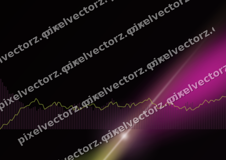 Glowing neon chart background in magenta and lime
