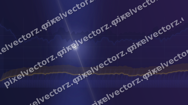 Glowing neon chart background in dark blue and amber