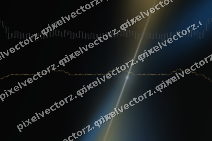 Glowing neon chart background in blue and amber