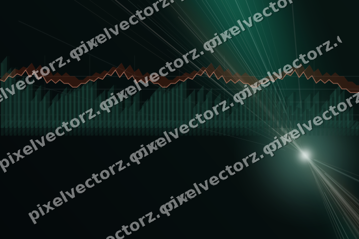 Glowing neon chart background in green and orange