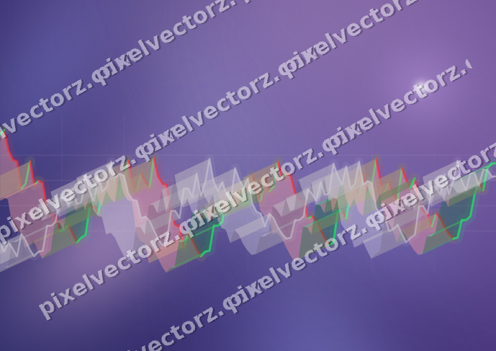 Glowing neon chart background in purple and blue