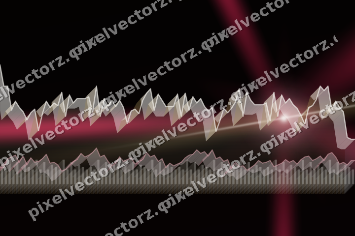 Glowing neon chart background in pink and amber