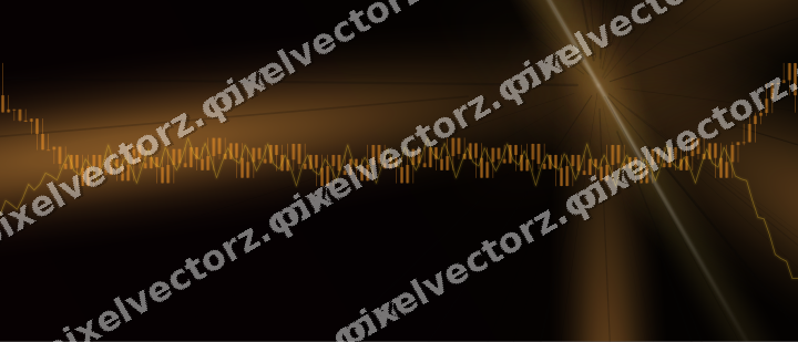 Glowing neon chart background in orange and amber